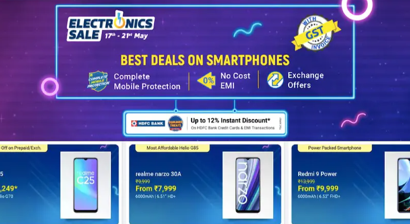 Flipkart ‘Electronics Sale’ Live: Discounts on Realme Narzo 30 Pro 5G, Samsung Galaxy F62, Other Smartphones