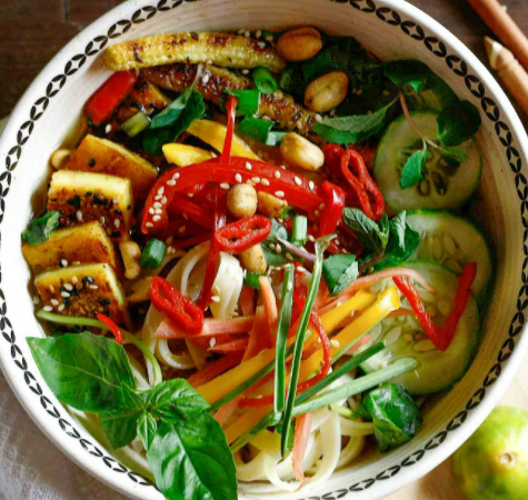 Easy Thai Noodles Tofu Bowl