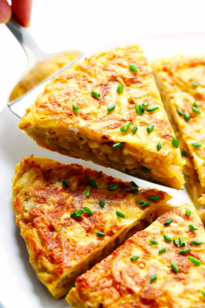 A classic Spanish Omelette made with only five ingredients