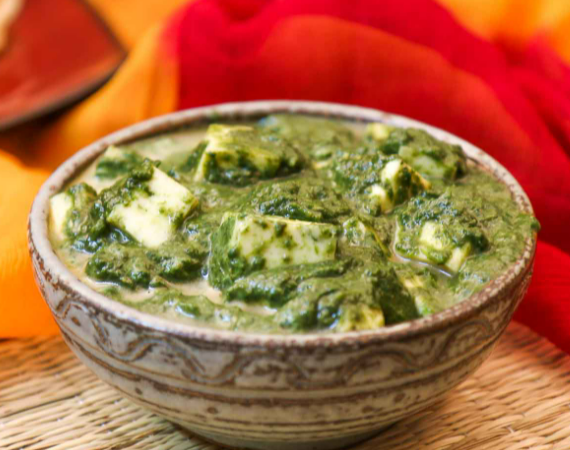 Indian Style Paneer With Wilted Spinach