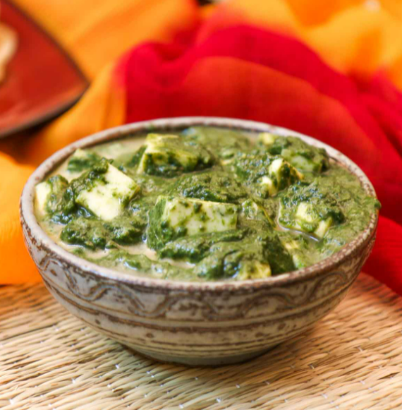 Indian Style Paneer With Wilted Spinach