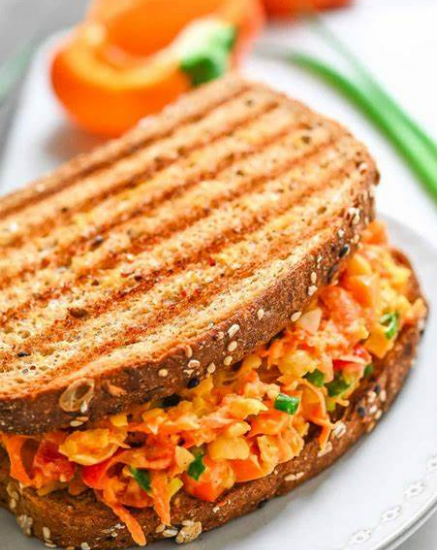 5 Mins To Prepare Chickpea Sandwich With Carrot