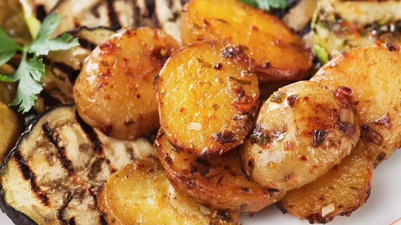 Heated Potatoes and Aubergines Recipe