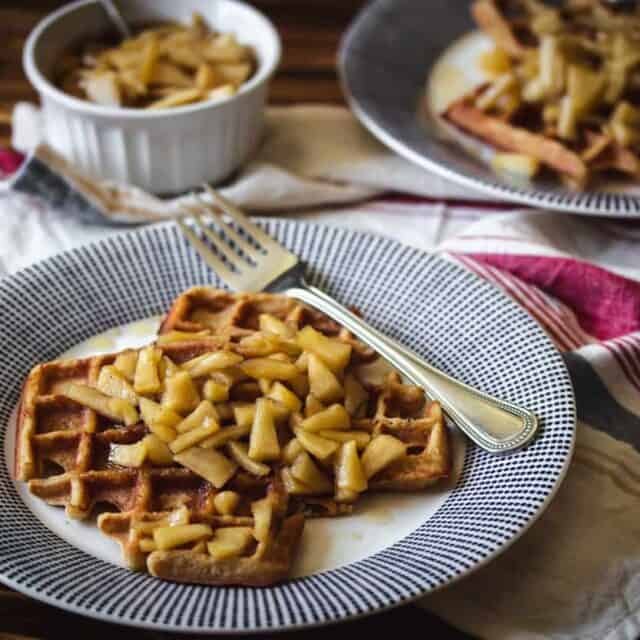Sweet apple millet waffles recipe