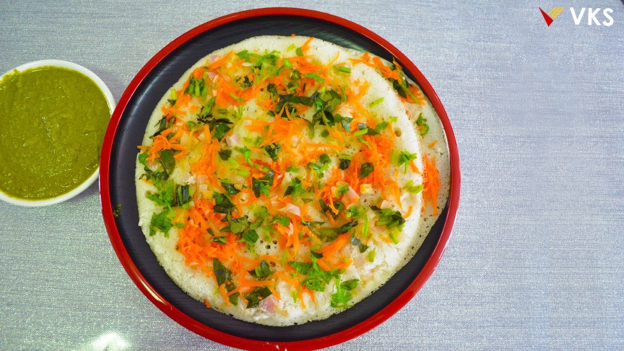 Onion and Carrot Uttapam Recipe