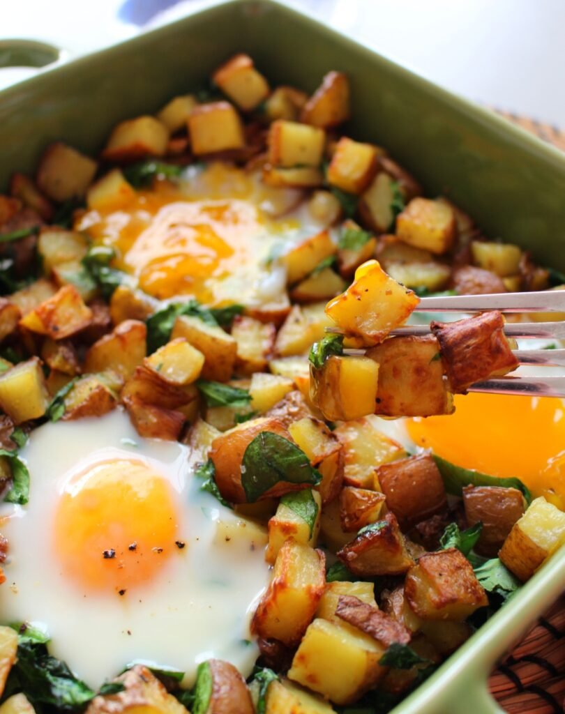 Potato Twined with Fried Eggs Recipe