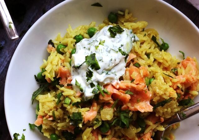 Smoked Salmon with Curd Rice Recipe