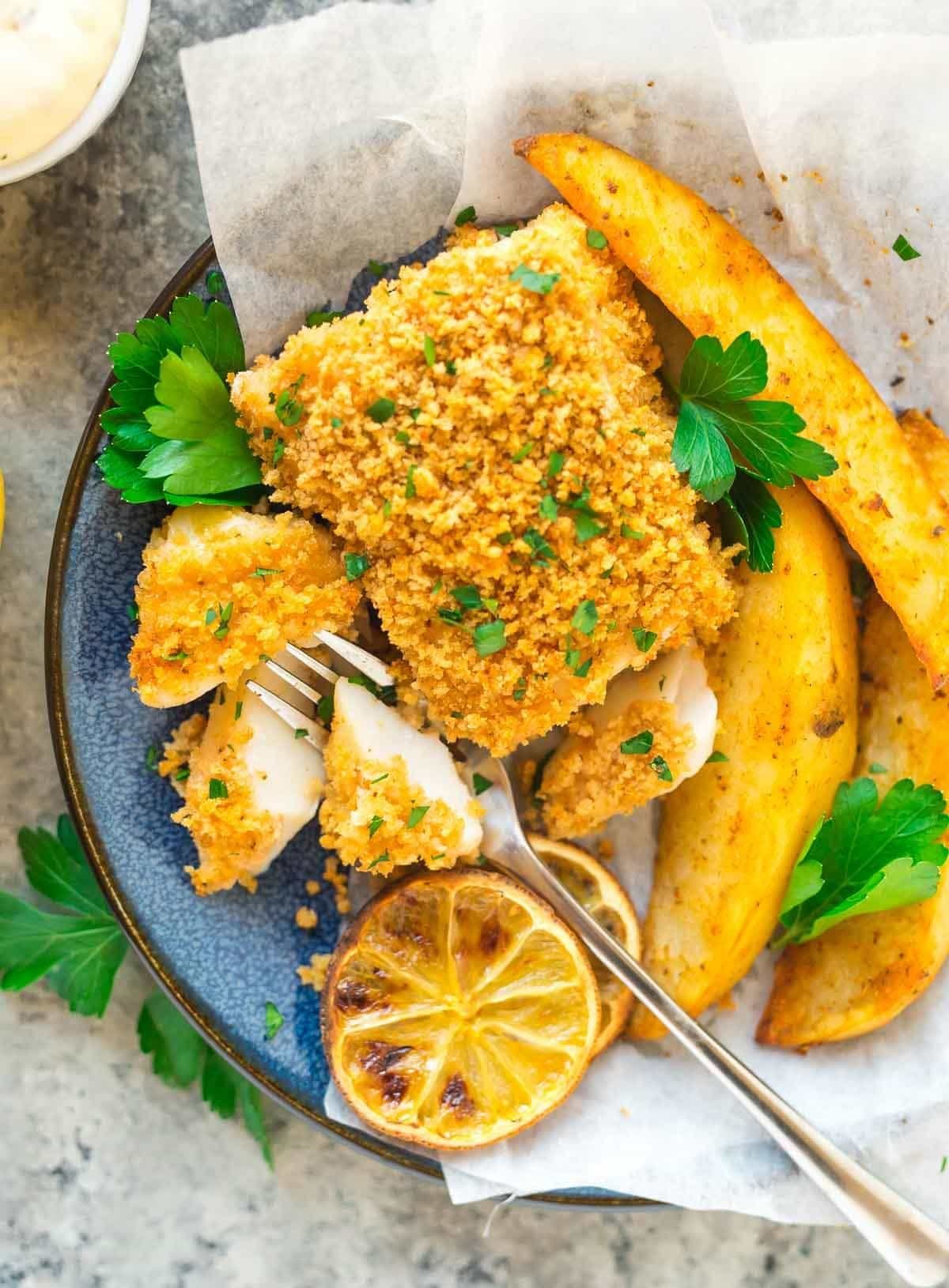 Stove Baked Fish and Chips Recipe