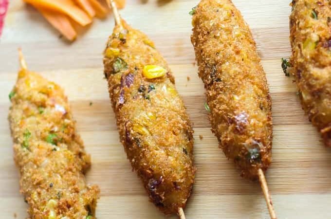 Cheddar Corn Kebab Recipe
