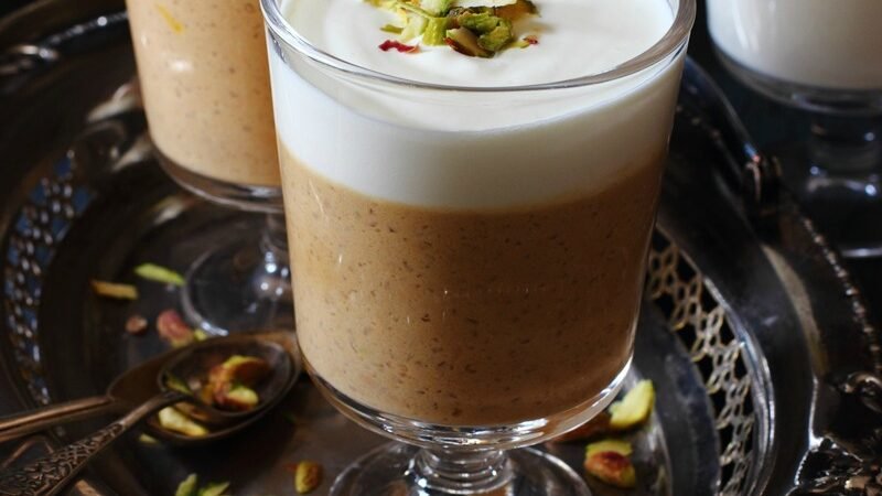 Phirni with Caramel Sauce Recipe