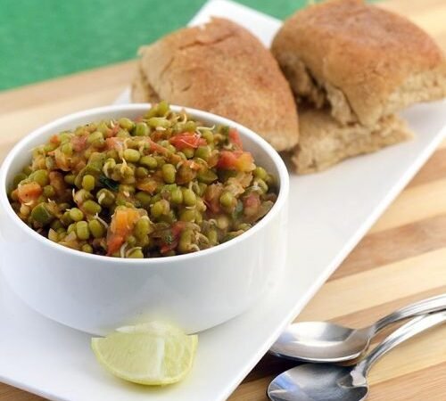 Moong Sprouts Pav Bhaji Recipe