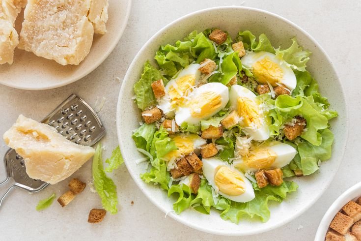 Cos Salad with Chicken and Boiled Eggs Recipe