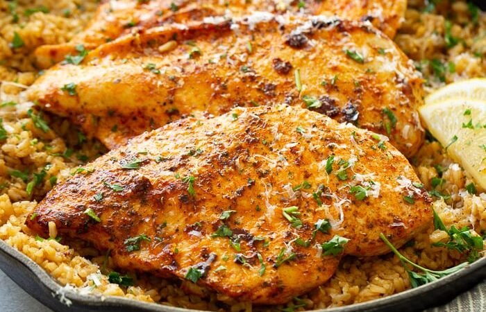 Parmesan Chicken with Lemon Rice Recipe