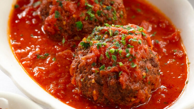 Hot Meatballs in Marinara Sauce Recipe