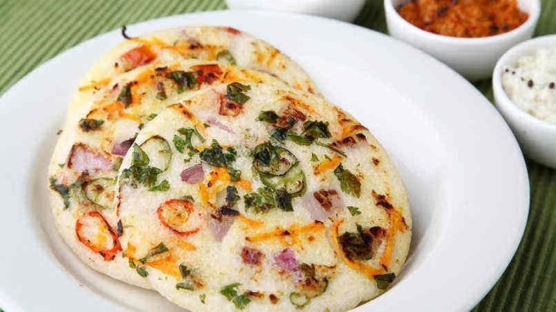 Cheddar and Basil Uttapam Recipe