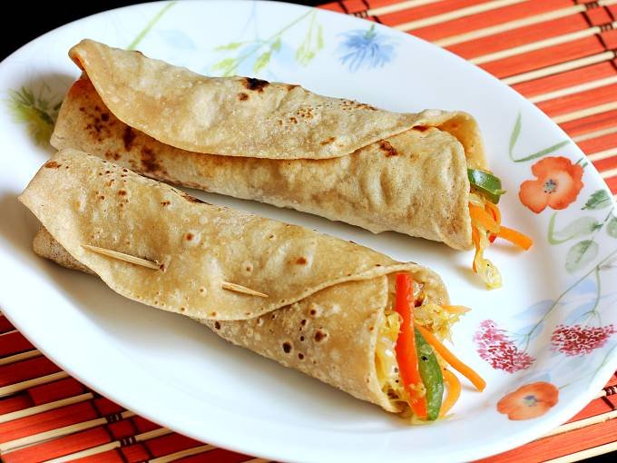 Vegetable Chapati Rolls Recipe