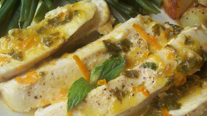 Mint Chicken With Sweet Orange Sauce Recipe