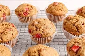 Eggless Oatmeal Strawberry Muffins With Whole Wheat Flour