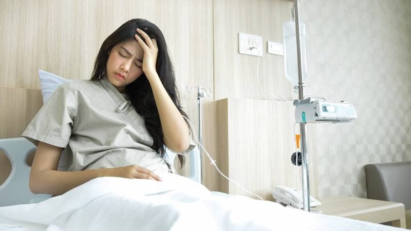 What causes a migraine post C-segment?