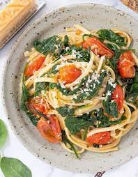 Pasta With Chili Tomatoes And Spinach Recipe
