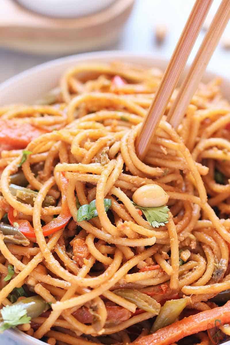 Noodles with Peanut Dressing Recipe