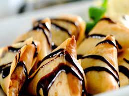 Hand crafted Samosa with Chocolate Filling Recipe