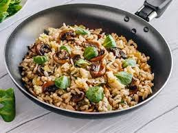 Peppery Mushroom With Brown Rice And Bacon