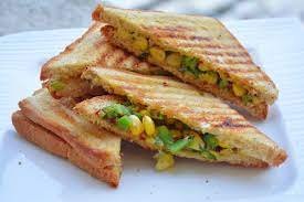 How To Make Hot Corn And Capsicum Sandwich