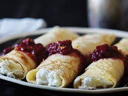 Crepes With Blackberry Sauce And Orange Scented Ricotta