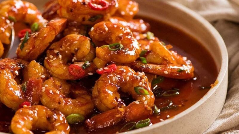 Prawns in Garlic Chili Sauce Recipe