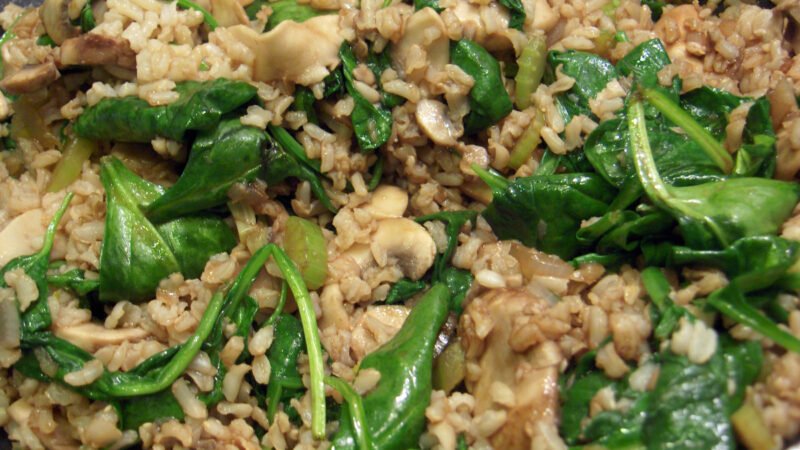 Spinach Fried Rice Recipe