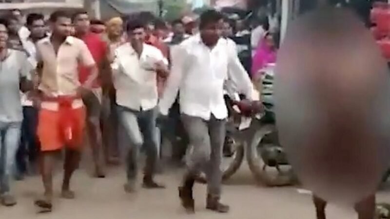 This woman stripped in the street